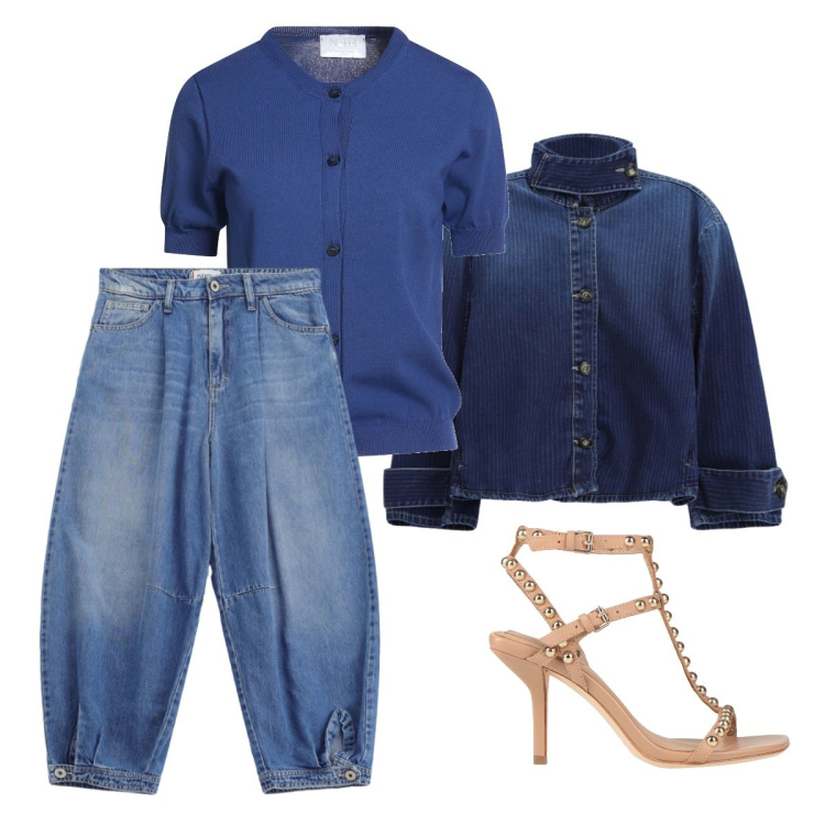 Outfit donna - Fuori dagli schemi. Stile Minimal per Serata fuori. Abbinamento con sandali in pelle, cardigans, jeans, cappotti.