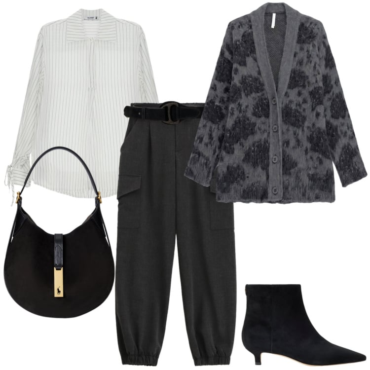 Outfit donna - Speciale accessori suade. Stile Casual chic per Tutti i giorni. Abbinamento con cardigans, pantaloni, camicie, borse a spalla, cinture, stivaletti.
