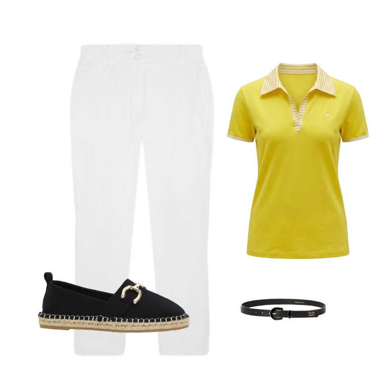 Outfit donna - Espad. Abbinamento con espadrillas, polo, cinture, pantaloni.