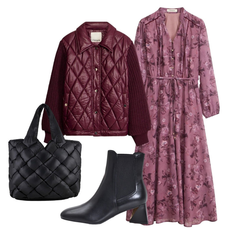 Outfit donna - Autunno donna curvy Bonprix. Stile Glamour per Tutti i giorni. Abbinamento con bomber, vestiti chemisier, stivaletti, borse tote.