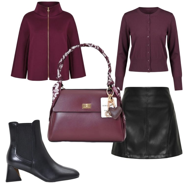 Outfit donna - Autunno in Rinascimento. Stile Casual per Serata fuori. Abbinamento con cappotti, stivaletti, minigonne, cardigans, borse a mano.