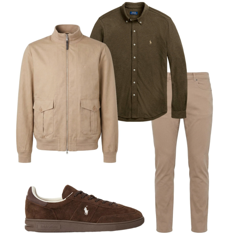 Outfit uomo - Urban autunnale. Stile Urban per Ufficio. Abbinamento con bomber, pantaloni, camicie, sneakers.
