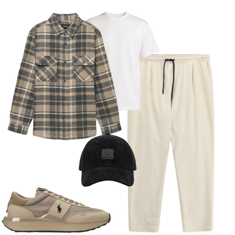 Outfit uomo - Over shirt Terranova. Stile Casual per Tutti i giorni. Abbinamento con t-shirt, pantaloni, camicie, cappelli con visiera, sneakers.