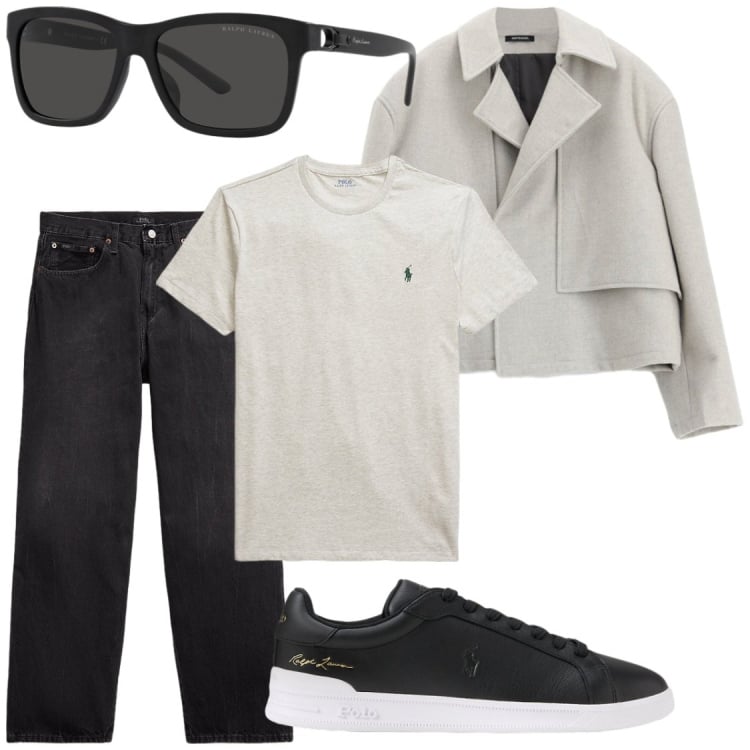 Outfit uomo - Settembre caldo di giorno fresco a sera. Stile Trendy per Tutti i giorni. Abbinamento con giacche, jeans, occhiali da sole, sneakers, t-shirt.