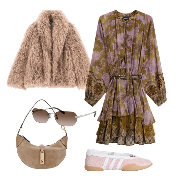 Outfit donna - Aperitivo di Settembre. Stile Preppy per Tutti i giorni. Abbinamento con ballerine, blazer, vestiti corti, borse a spalla, occhiali da sole.