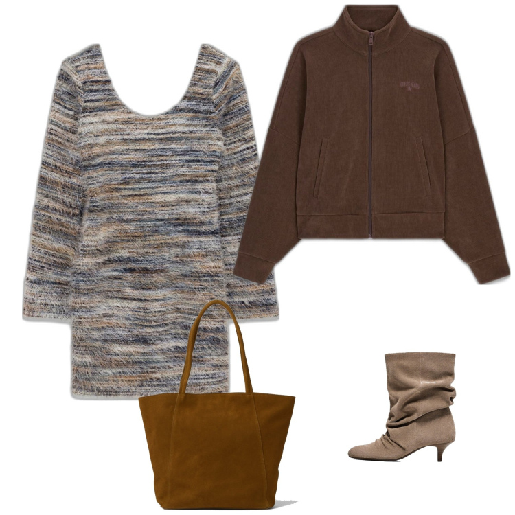 Outfit mujer - Casual #8481. Estilo Casual para Todos los días. Combinación con botas, vestidos cortos, sudaderas, mochilas.