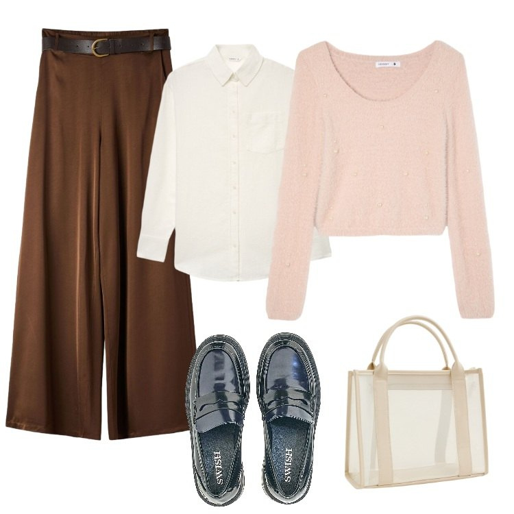 Outfit donna - Terranova - Curvy Back To. Stile Casual per Tutti i giorni. Abbinamento con pantaloni, borse tote, maglieria, camicie, mocassini.