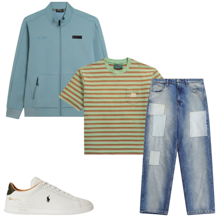 Outfit uomo - Total look #2470923. Stile Casual per Tutti i giorni. Abbinamento con jeans, felpe, sneakers, t-shirt.