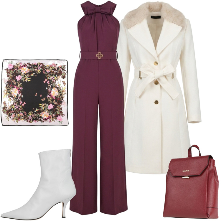Outfit donna - Total look #2470971. Stile Chic per Tutti i giorni. Abbinamento con stivaletti, sciarpe, zaini, tute, cappotti.