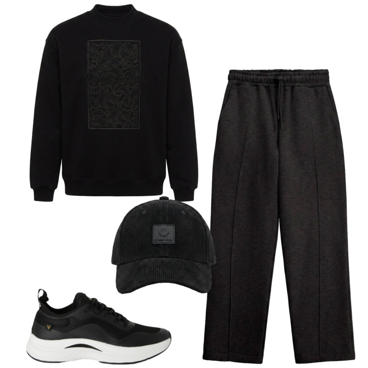 Outfit uomo - Imperial. Stile Casual per Tutti i giorni. Abbinamento con pantaloni, felpe, sneakers, cappelli con visiera.