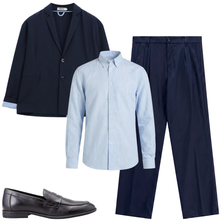 Outfit uomo - City. Stile Urban per Tutti i giorni. Abbinamento con camicie, pantaloni, giacche, scarpe stringate.