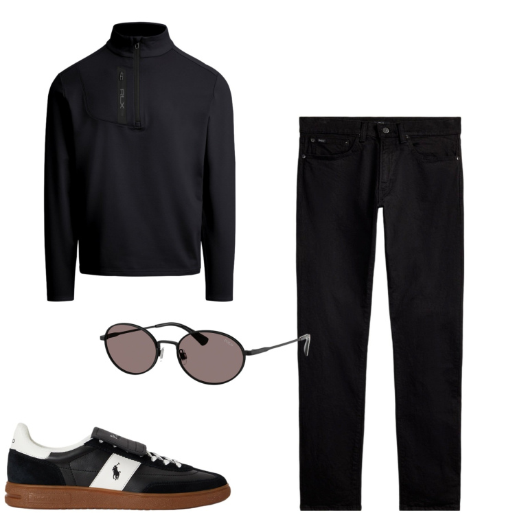 Outfit uomo - Settembre. Stile Casual per Tutti i giorni. Abbinamento con jeans, occhiali da sole, sneakers, pullovers.