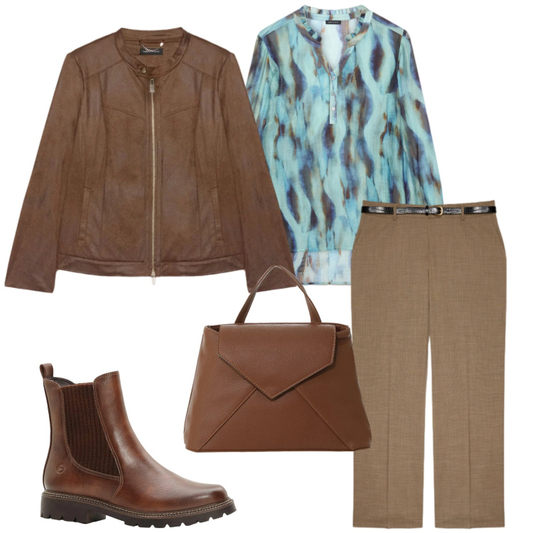 Outfit donna - Fiorella Rubino. Stile Casual chic per Tutti i giorni. Abbinamento con stivaletti, borse a mano, blazer, pantaloni, bluse.
