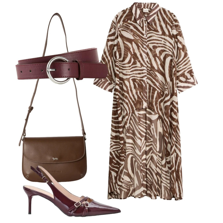 Outfit donna - Il vestito chemisier autunnale - Focus D. Stile Bon Ton per Tutti i giorni. Abbinamento con cinture, vestiti chemisier, borse a tracolla, décolleté.