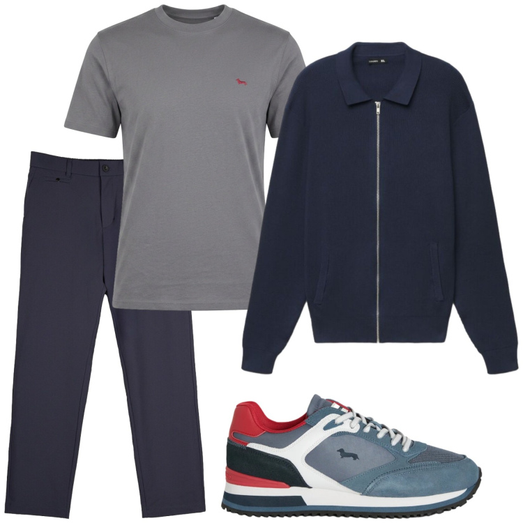 Outfit uomo - Total look #2471173. Stile Casual per Tutti i giorni. Abbinamento con sneakers, t-shirt, felpe, pantaloni chino.