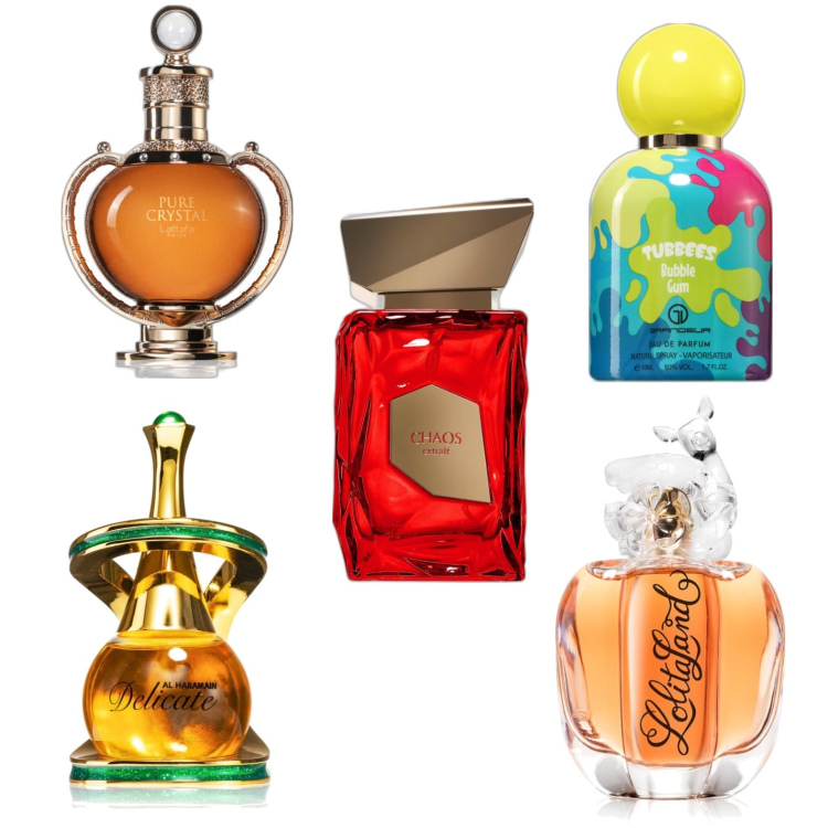 Outfit donna - Collezione di flaconi. Abbinamento con profumi, profumi, profumi, profumi, profumi.