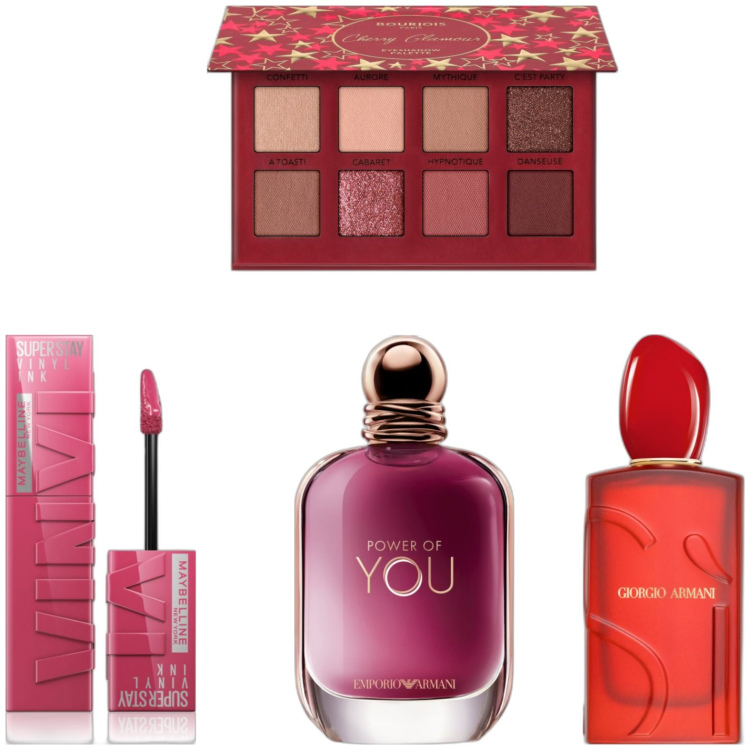 Outfit donna - Beauty-box. Abbinamento con rossetti, ombretti, profumi, profumi.