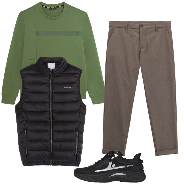 Outfit uomo - Tiziano. Stile Casual per Tutti i giorni. Abbinamento con pantaloni, piumini, felpe, sneakers.
