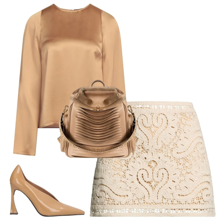 Outfit donna - Una mini che fa tendenza. Stile Bon Ton per Serata fuori. Abbinamento con zaini, top, décolleté, minigonne.