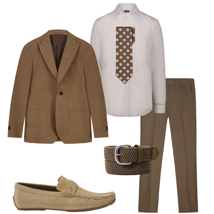 Outfit uomo - Cerimonia a settembre. Stile Business/Elegante per Cerimonia. Abbinamento con scarpe stringate, cravatte, giacche, pantaloni, cinture, camicie.