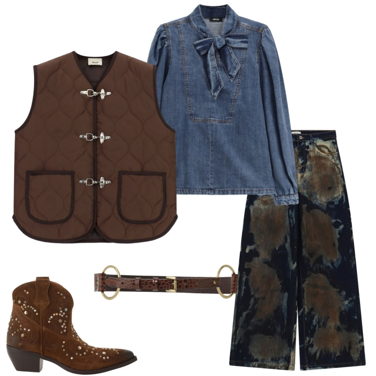 Outfit donna - Dixie New collection. Stile Casual chic per Tutti i giorni. Abbinamento con camicie, stivaletti texani, jeans, cinture, piumini.