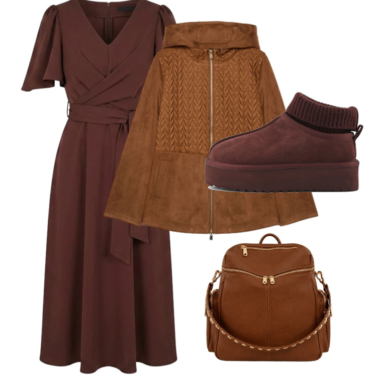 Outfit donna - Total look #2471443. Stile Glamour per Ufficio. Abbinamento con vestiti midi/longuette, blazer, zaini, sabot.