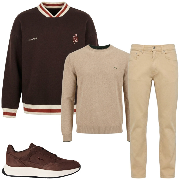 Outfit uomo - Total look #2471507. Stile Casual per Tutti i giorni. Abbinamento con sneakers, pantaloni, maglieria, felpe.