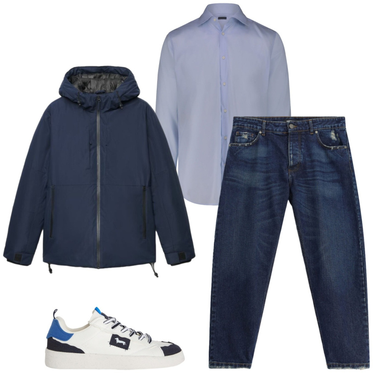 Outfit uomo - Total look #2471511. Stile Trendy per Serata speciale. Abbinamento con sneakers, jeans, camicie, giacche.