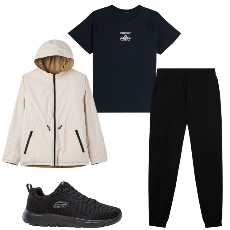 Outfit uomo - Total look #2471517. Stile Urban per Sport. Abbinamento con sneakers, giacche, pantaloni, t-shirt.