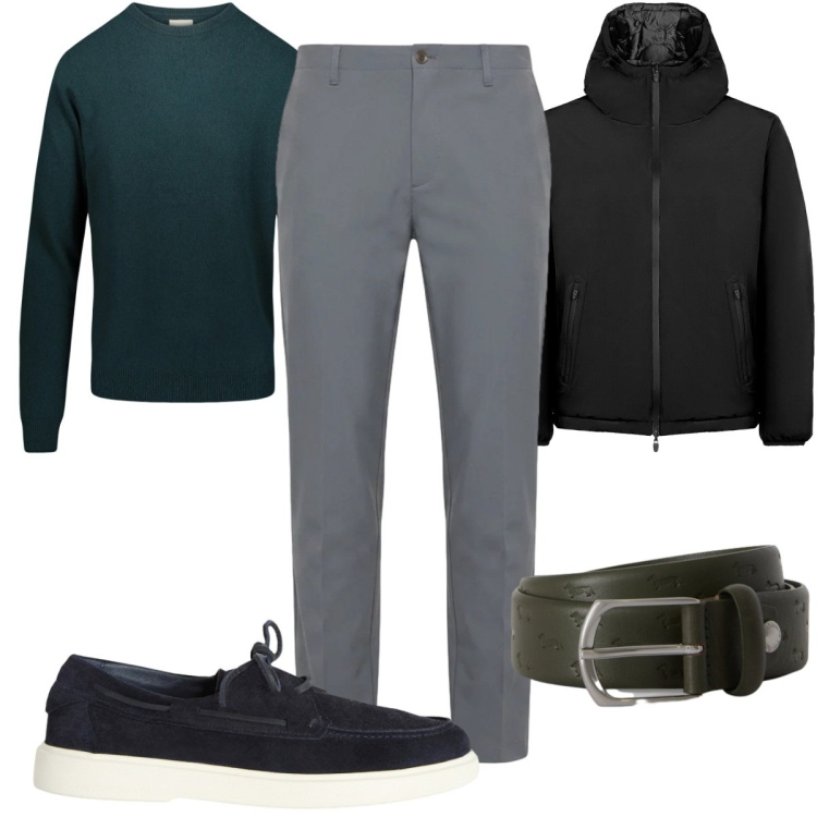 Outfit uomo - Total look #2471551. Stile Casual per Tutti i giorni. Abbinamento con scarpe stringate, pantaloni, cinture, maglieria, giacche.