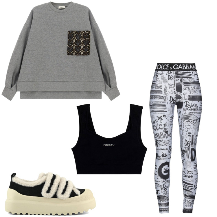 Outfit donna - I leggings ricercati. Stile Casual per Sport. Abbinamento con leggings sportivo, felpe, top sportivi, sneakers.