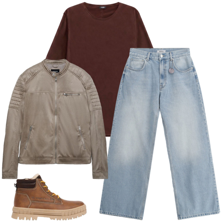 Outfit uomo - Guido. Stile Casual per Tutti i giorni. Abbinamento con jeans, t-shirt, giacche, stivali e stivaletti.