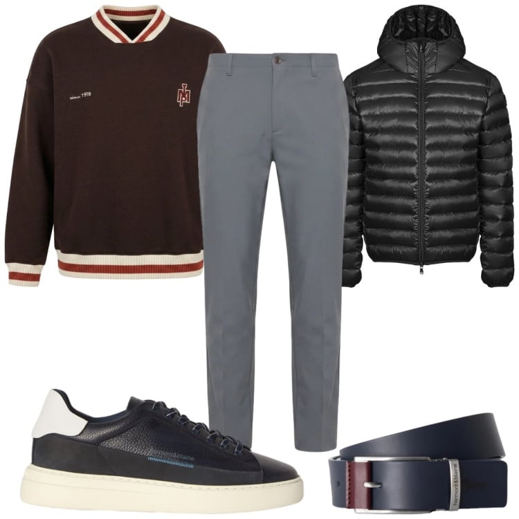 Outfit uomo - Total look #2471666. Stile Casual per Tutti i giorni. Abbinamento con sneakers, pantaloni, cinture, felpe, bomber.