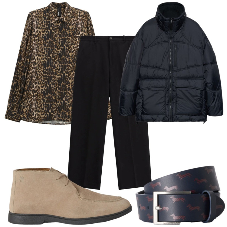 Outfit uomo - Total look #2471667. Stile Casual per Tutti i giorni. Abbinamento con stivali e stivaletti, cinture, camicie, pantaloni, giacche.