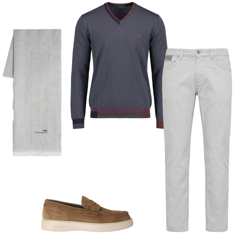 Outfit uomo - Total look #2471702. Stile Trendy per Tutti i giorni. Abbinamento con pantaloni, sciarpe, scarpe stringate, maglieria.