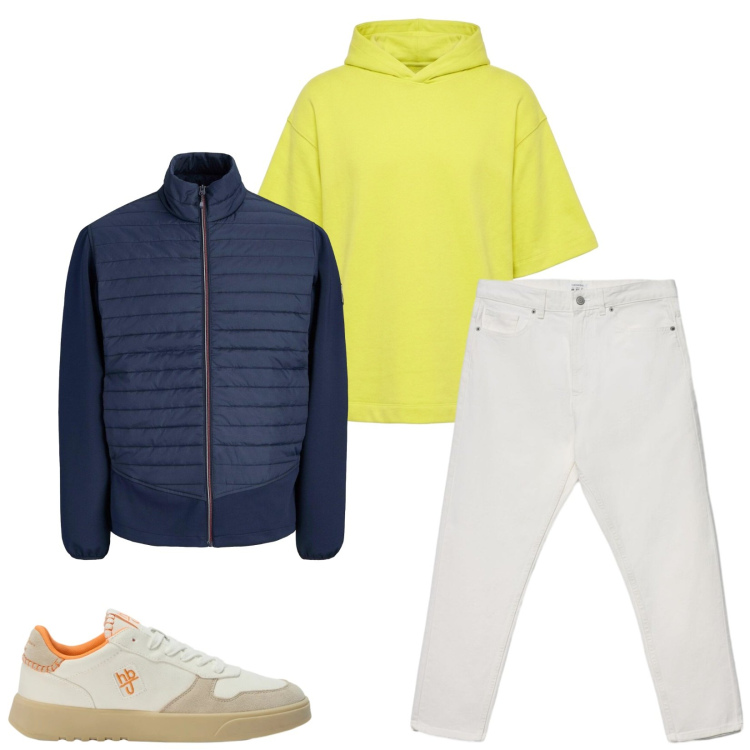 Outfit uomo - Total look #2471707. Stile Casual per Tutti i giorni. Abbinamento con sneakers, felpe con cappuccio, jeans, giacche.