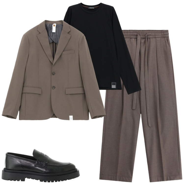 Outfit uomo - Imperial. Stile Trendy per Tutti i giorni. Abbinamento con scarpe stringate, t-shirt, pantaloni, giacche.