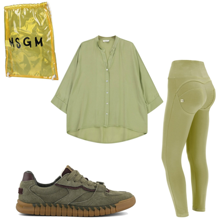 Outfit donna - Total look #2471730. Stile Casual per Tutti i giorni. Abbinamento con zaini, camicie, pantaloni skinny, sneakers.