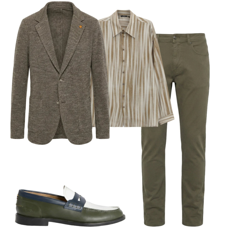 Outfit uomo - City. Stile Trendy per Tutti i giorni. Abbinamento con pantaloni, giacche, scarpe stringate, camicie.