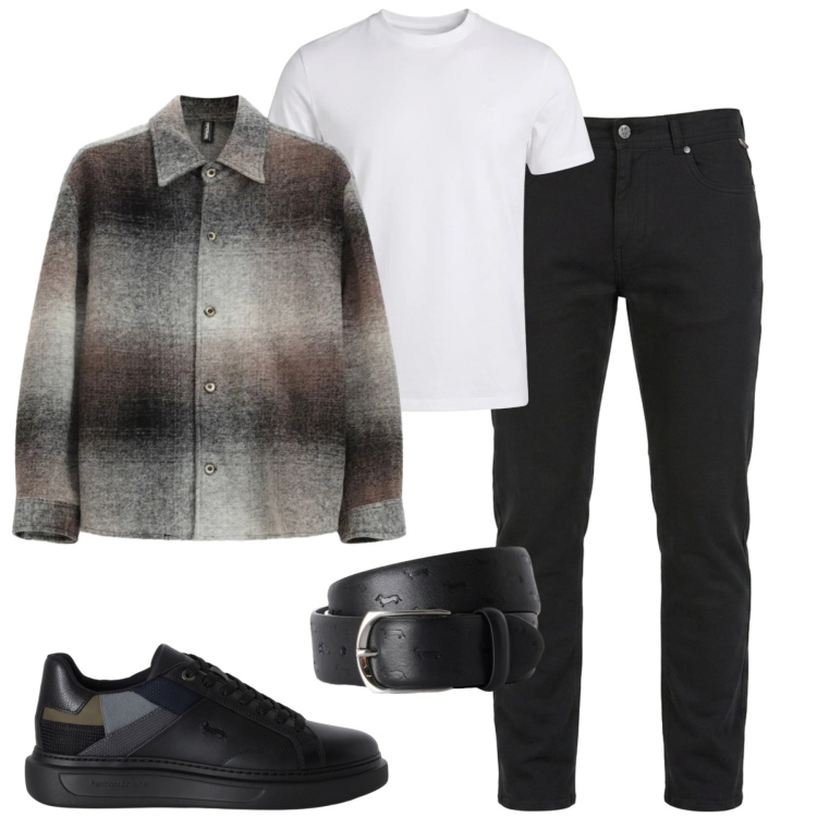 Outfit uomo - City. Stile Casual per Tutti i giorni. Abbinamento con cinture, sneakers, pantaloni, t-shirt, cappotti.