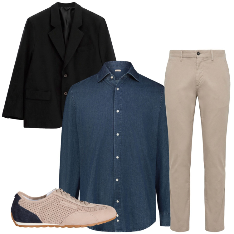 Outfit uomo - Luciano. Stile Casual per Ufficio. Abbinamento con sneakers, pantaloni, giacche, camicie.
