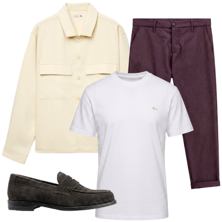 Outfit uomo - Patrik. Stile Casual per Tutti i giorni. Abbinamento con t-shirt, pantaloni, scarpe stringate, camicie.