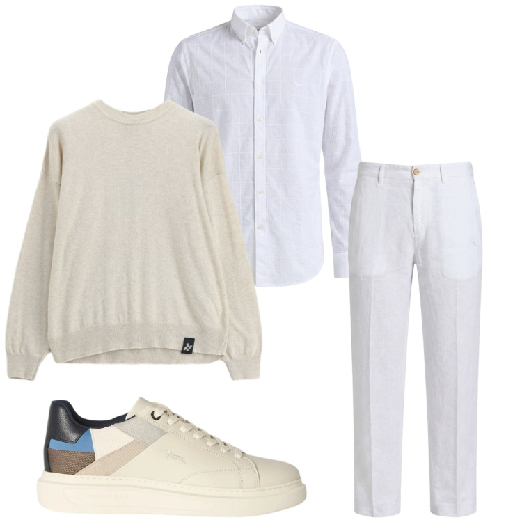 Outfit uomo - Total look #2471773. Stile Trendy per Serata speciale. Abbinamento con sneakers, pantaloni chino, camicie, maglieria.