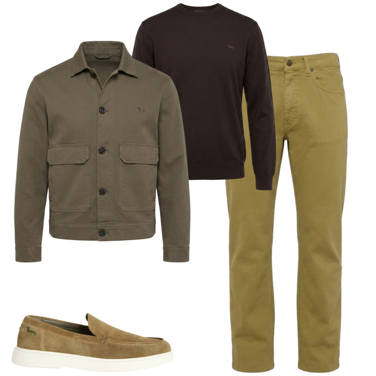 Outfit uomo - City. Stile Casual per Tutti i giorni. Abbinamento con jeans, maglieria, cappotti, scarpe stringate.