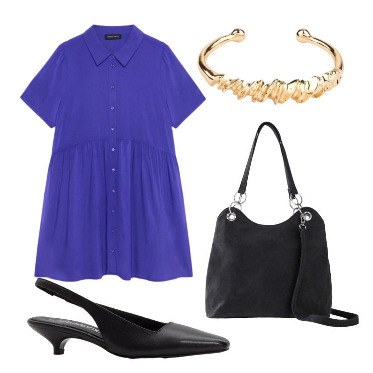 Outfit donna - Invitata al compleanno di sera. Stile Bon Ton per Cerimonia. Abbinamento con borse a mano, décolleté, braccialetti, vestiti corti.