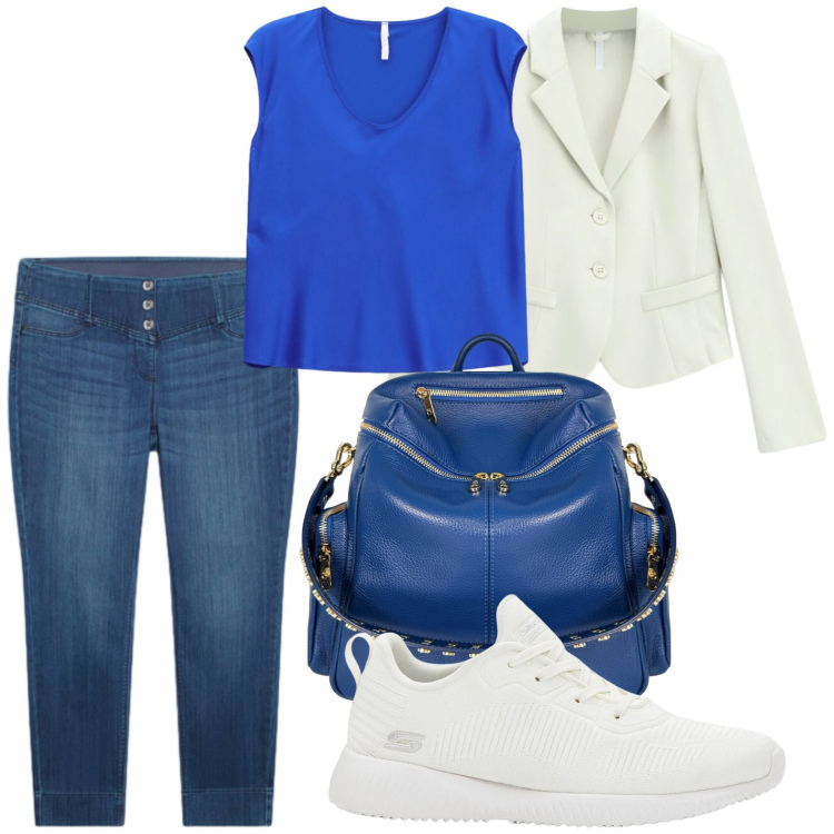 Outfit donna - Jeans delavé. Stile Glamour per Tutti i giorni. Abbinamento con sneakers, blazer, t-shirt, jeggings, zaini.