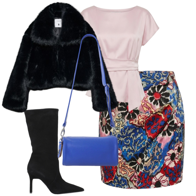 Outfit donna - Glam. Stile Glamour per Tutti i giorni. Abbinamento con stivali, minigonne, borse a tracolla, blazer, bluse.