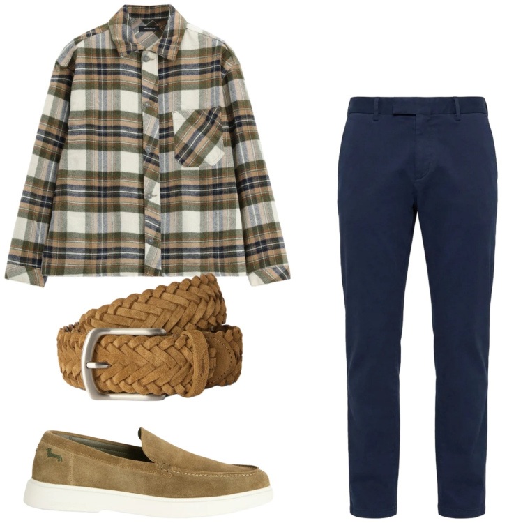 Outfit uomo - Total look #2471862. Stile Casual per Tutti i giorni. Abbinamento con scarpe stringate, cinture, pantaloni, camicie.