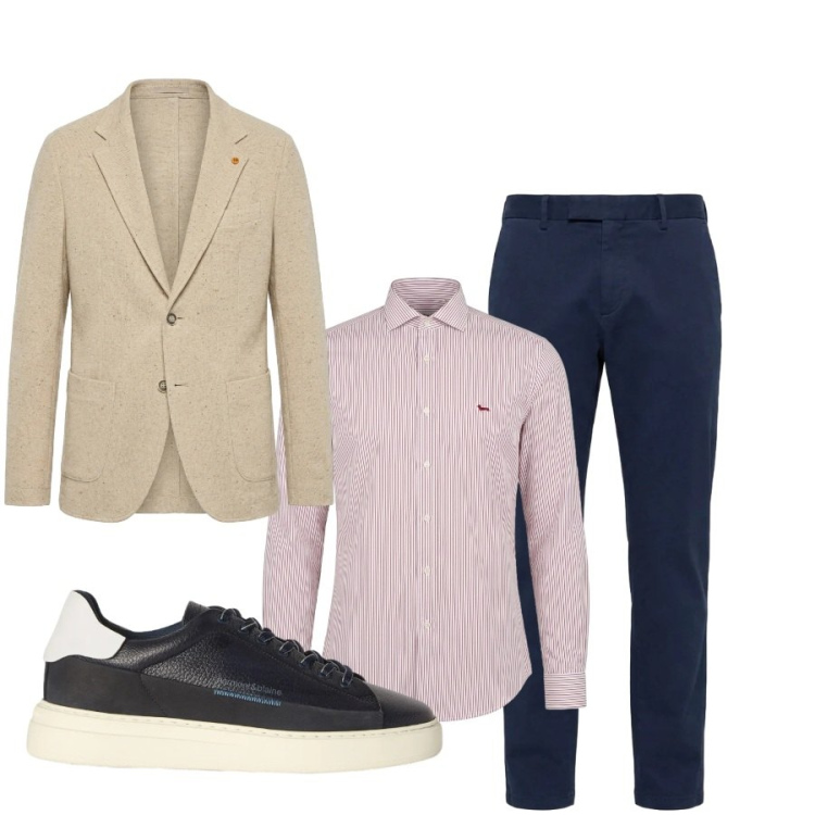 Outfit uomo - Franco. Stile Urban per Tutti i giorni. Abbinamento con giacche, sneakers, camicie, pantaloni.