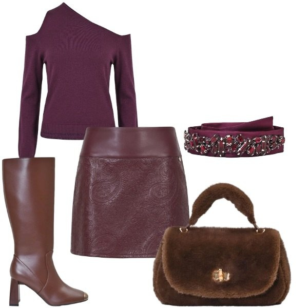 Outfit donna - Rinascimento autunno - inverno 2026. Stile Trendy per Tutti i giorni. Abbinamento con stivali sopra il ginocchio, borse a mano, minigonne, cinture, maglieria.